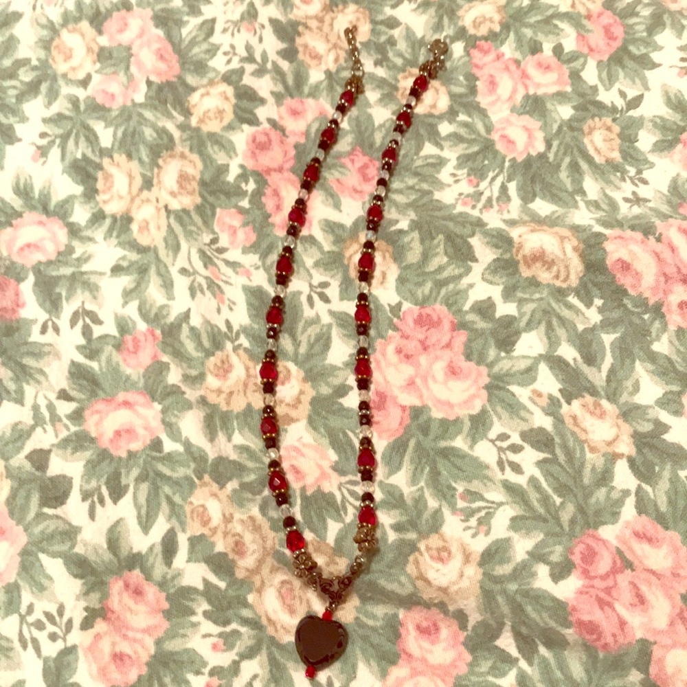 Heart ❤️ Necklace with beautiful beads.